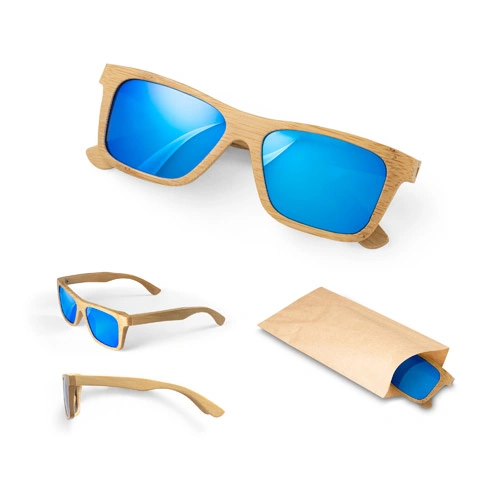 Gafas de sol de bambú con lentes espejo protección UV400 ref 98140