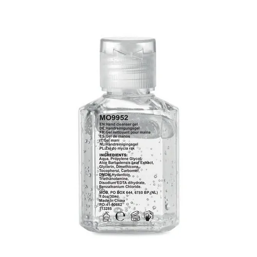 Gel de manos sin alcohol con dosificador 30ml ref MO9952 - Back Transparente