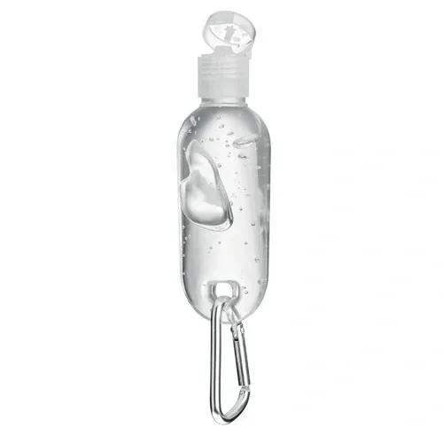 Gel limpia manos rellenable con mosquetón sin alcohol ref MO6130 - Open Transparente