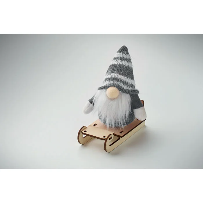 Gnomo en trineo de madera Frosty Sleigh personalizable ref cx1588 - Back Gris