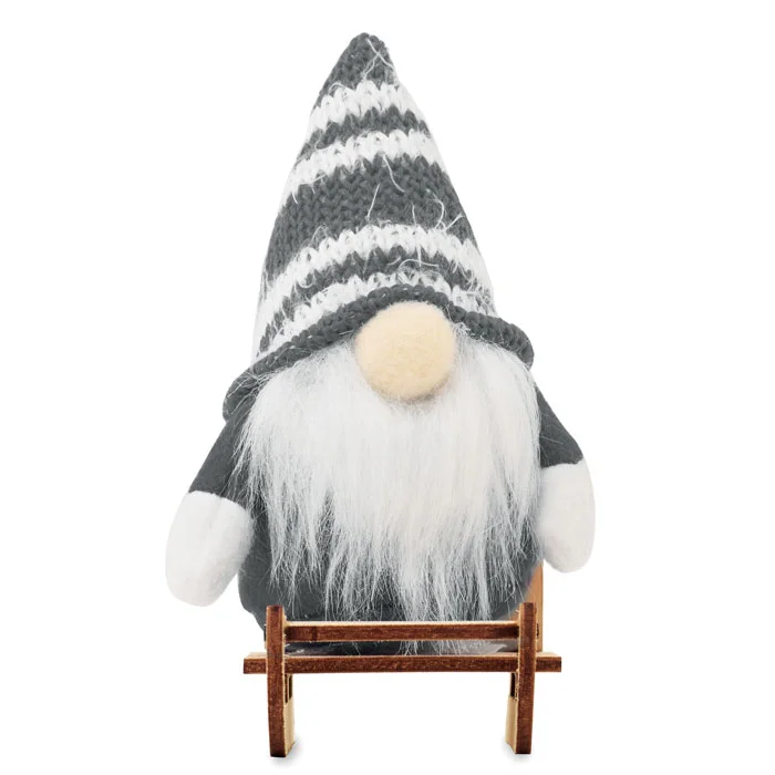 Gnomo en trineo de madera Frosty Sleigh personalizable ref cx1588 - Gris Side