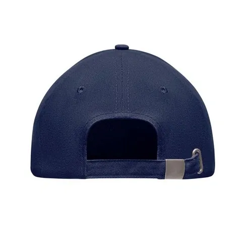 Gorra de béisbol de 5 paneles con hebilla plateada ref MO6875 - Back Azul Blanco