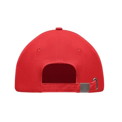 Gorra de béisbol de 5 paneles con hebilla plateada ref MO6875 - Back Rojo