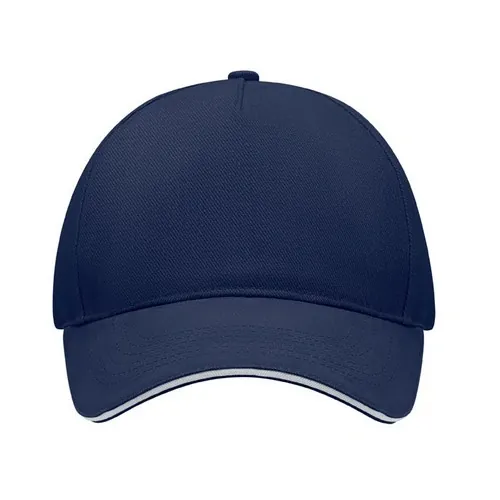 Gorra de béisbol de 5 paneles con hebilla plateada ref MO6875 - Side Azul Blanco