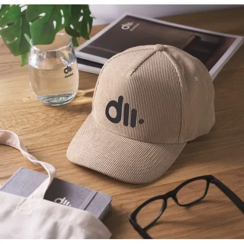 Gorra de pana de 5 paneles personalizable para eventos ref MO2879 - Printed Marr╨▓N