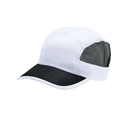 Gorra deportiva con ajuste de velcro y malla antitraspirante ref MA21 - Blanco
