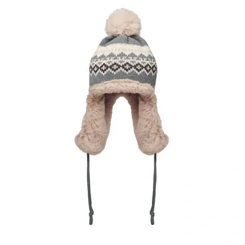 Gorro de punto con orejeras y pompón para adulto ref MO2688 - Negro