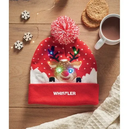 Gorro de punto navideño con luz LED ref CX1539 - Printed Rojo