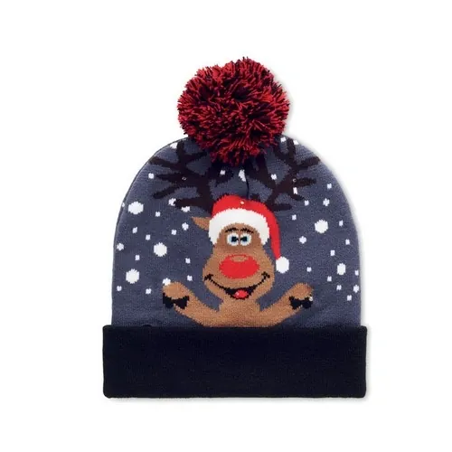 Gorro de punto navideño con luz LED ref CX1539 - Side Azul