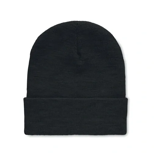 Gorro unisex de punto suave con puño enrollado ref MO9965 - Front Negro