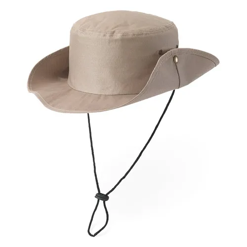 Gorro safari de poliéster con ventilación y cordón ajustable ref 99409