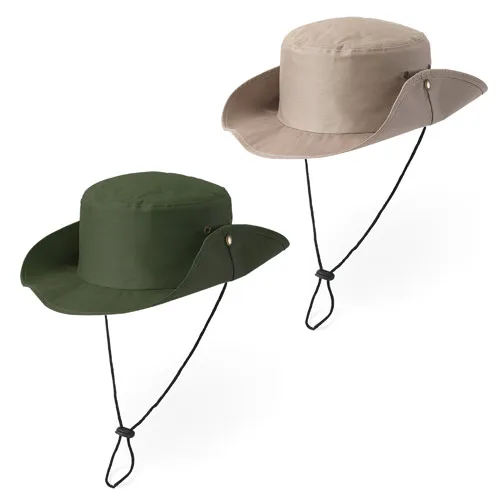 Gorro safari de poliéster con ventilación y cordón ajustable ref 99409