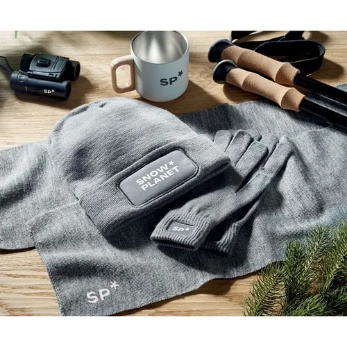 Gorro de punto unisex elástico con puño y parche ref MO2359 - 1 Gris Piedra