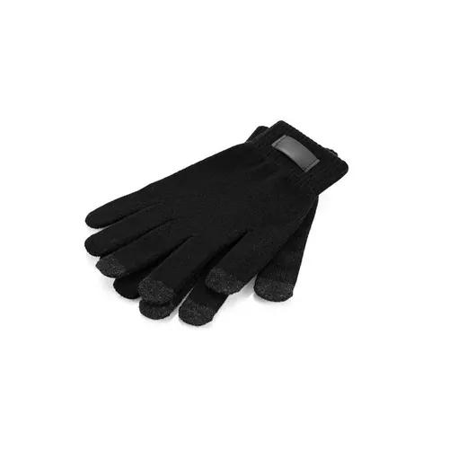 Guantes de poliéster reciclado con puntas táctiles ref 99165 - Negro