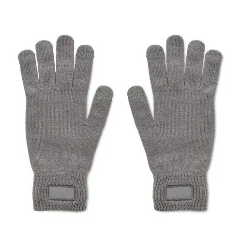 Guantes de punto elásticos de poliéster RPET ref MO2399 - Front Gris Piedra