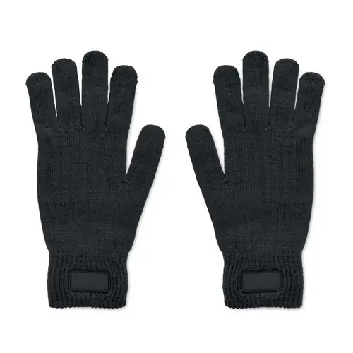 Guantes de punto elásticos de poliéster RPET ref MO2399 - Negro