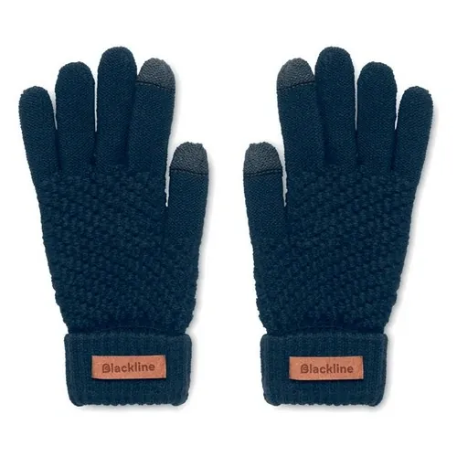Guantes táctiles RPET para smartphone con zona de impresión ref MO6667 - Printed French Marino