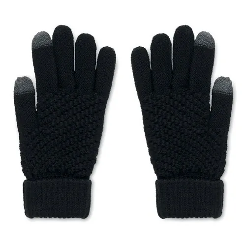 Guantes táctiles RPET para smartphone con zona de impresión ref MO6667 - Side Negro