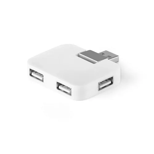 Hub USB 20 con 4 puertos para conectar dispositivos ref 97318 - Blanco Side