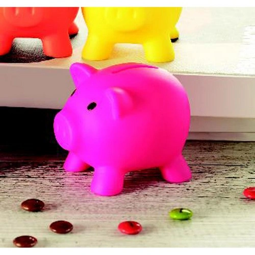 Hucha de cerdito PVC con tapón ABS fácil de usar ref MO8132
