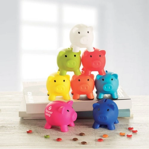 Hucha de cerdito PVC con tapón ABS fácil de usar ref MO8132