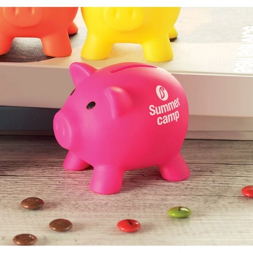 Hucha de cerdito PVC con tapón ABS fácil de usar ref MO8132