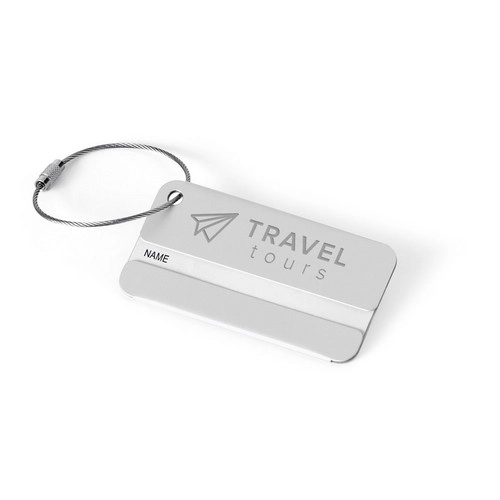 Identificador de aluminio con cordón para maletas ref 98111