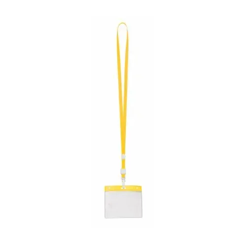 Identificador en PVC con lanyard y cierre de mosquetón ref 3709 - Amarillo
