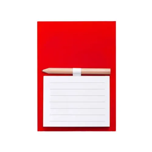 Imán bloc de notas de cartón con lápiz incluido ref 4582 - Rojo