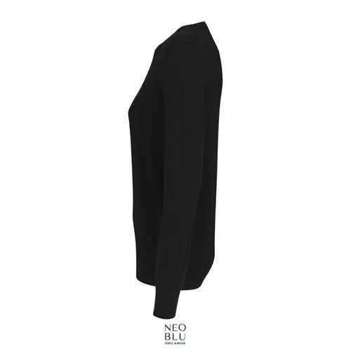 Jersey de cuello redondo poliester y lana merina para mujer ref S03985 - Negro Profundo Side