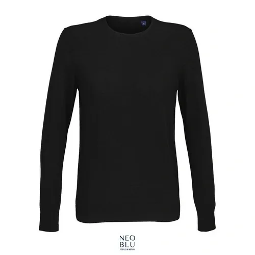 Jersey de cuello redondo poliester y lana merina para mujer ref S03985 - Negro Profundo