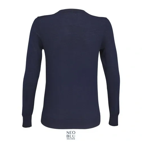 Jersey de cuello redondo poliester y lana merina para mujer ref S03985 - Noche Back
