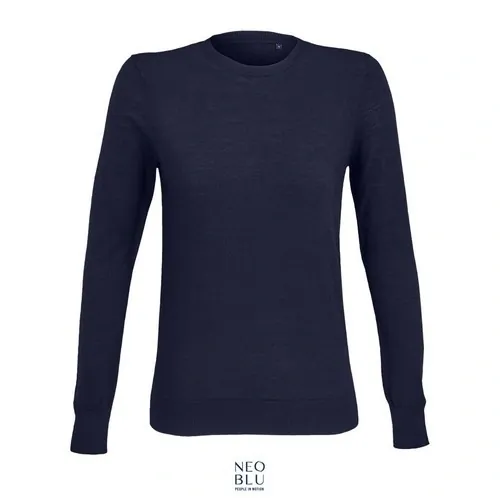 Jersey de cuello redondo poliester y lana merina para mujer ref S03985 - Noche