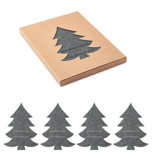 Porta cubiertos de fieltro en forma de árbol de Navidad ref CX1479