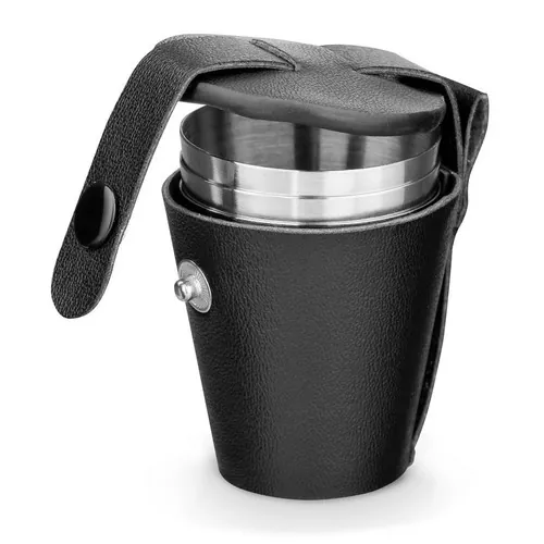 Juego de 4 tazas de acero inoxidable con bolsa de transporte ref 94664 - Cromado 01