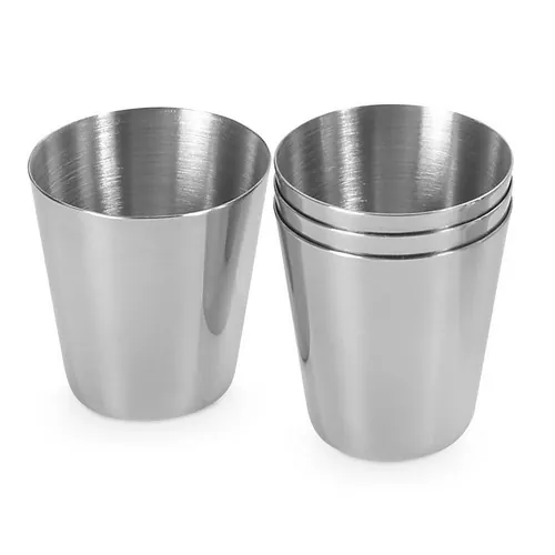 Juego de 4 tazas de acero inoxidable con bolsa de transporte ref 94664 - Cromado 04