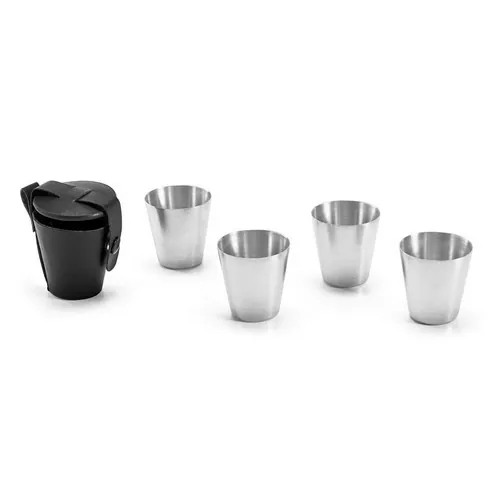 Juego de 4 tazas de acero inoxidable con bolsa de transporte ref 94664 - Cromado 05
