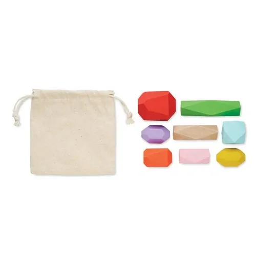 Juego de 8 piedras apilables de madera de colores ref MO6710 - Back Beig