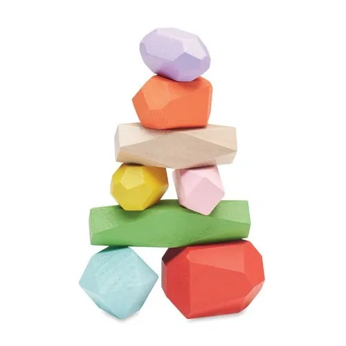 Juego de 8 piedras apilables de madera de colores ref MO6710 - Open Beig