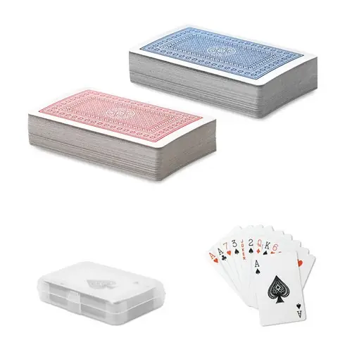 Baraja francesa de 54 cartas en caja transparente ref MO8614 - Rojo