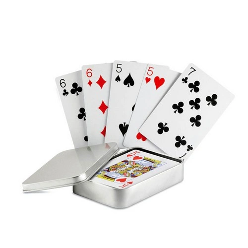 Baraja francesa de 54 cartas en caja de metal ref MO7529