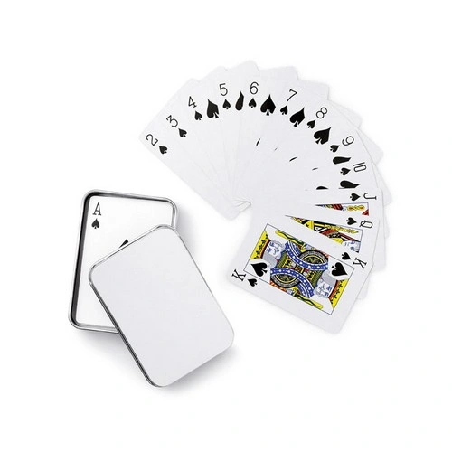 Baraja francesa de 54 cartas en caja de metal ref MO7529