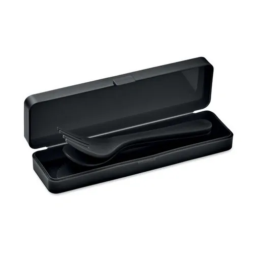 Set de cubiertos reutilizables en estuche ref MO6661 - Side Negro