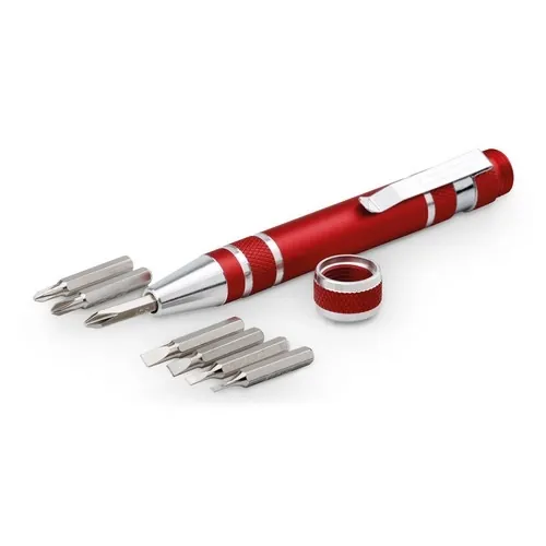 Juego de destornilladores con 8 puntas extraíbles ref 94014 - Rojo 01