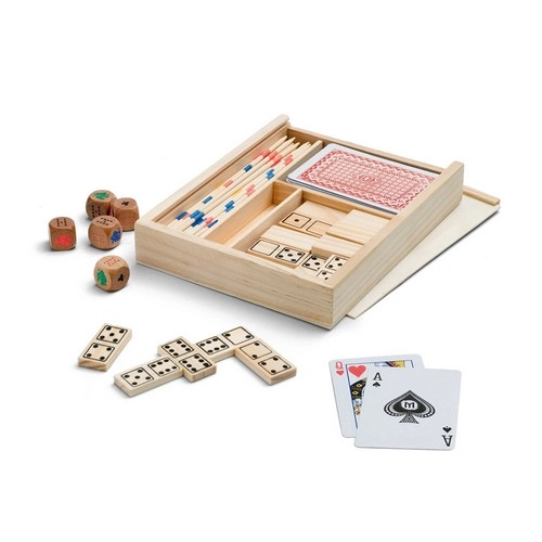 Juego familiar 4 en 1 en caja de madera ref 98001
