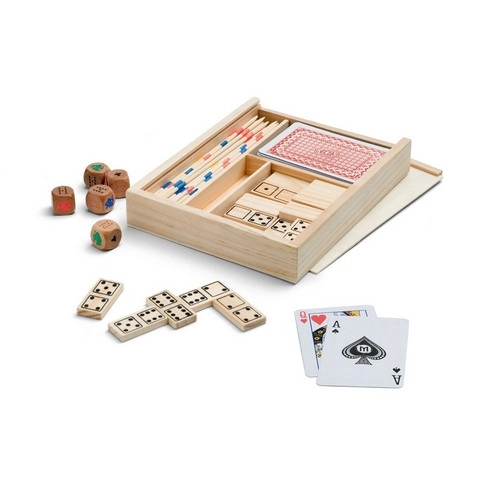 Juego familiar 4 en 1 en caja de madera ref 98001