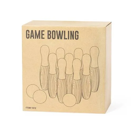 Juego de bolos de madera natural con funda de algodón ref 1512