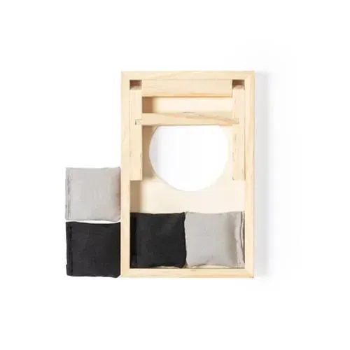 Juego de habilidad en madera de pino con 4 saquitos ref 1505 - 00