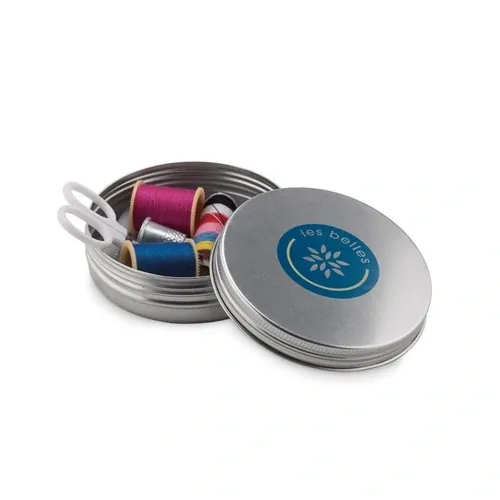 Kit de costura en cajita de lata práctica y portátil ref MO8977 - Printed Plata Mate