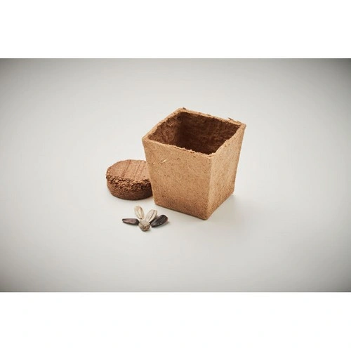 Maceta biodegradable con semillas de girasol ref MO2411